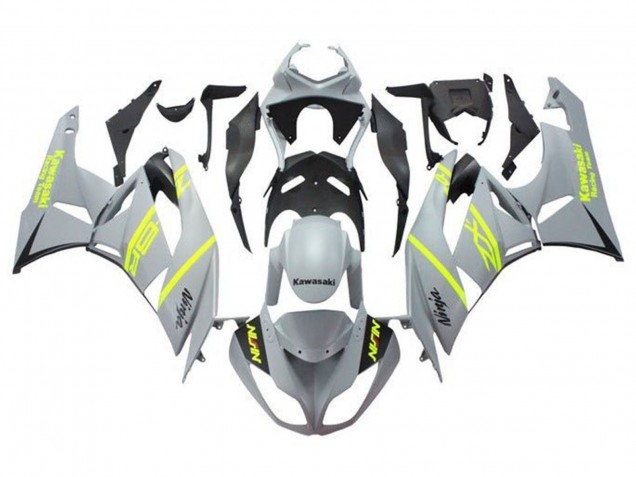 Erschwingliche Kawasaki ZX6R Motorrad Verkleidung 2009-2012 - Grau Gelb Schwarz