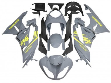 Erschwingliche Kawasaki ZX6R Motorrad Verkleidung 2009-2012 - Nardo Grau Gelb