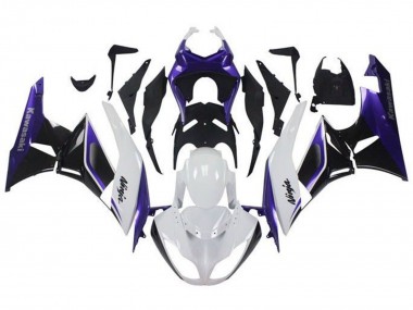 Erschwingliche Kawasaki ZX6R Motorrad Verkleidung 2009-2012 - Lila Weiss Schwarz