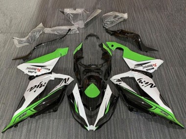 Erschwingliche Kawasaki ZX6R Motorrad Verkleidung 2013-2018 - Grun Weiss Schwarz
