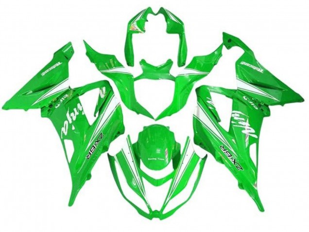 Erschwingliche Kawasaki ZX6R Motorrad Verkleidung 2013-2018 - Grun Weiss