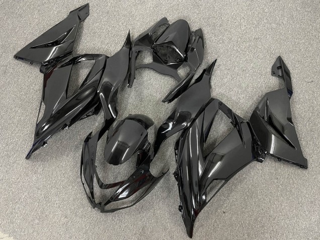 Erschwingliche Kawasaki ZX6R Motorrad Verkleidung 2013-2018 - Glanzendes Schwarz Matt Schwarz