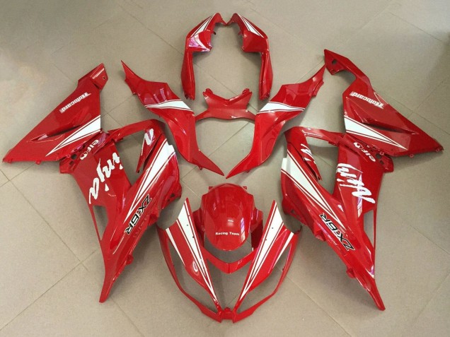 Erschwingliche Kawasaki ZX6R Motorrad Verkleidung 2013-2018 - Rot Weiss