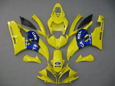 Erschwingliche Yamaha YZF R6 Motorrad Verkleidung 2006-2007 - Gelb Blau Motul Michelin Kamel