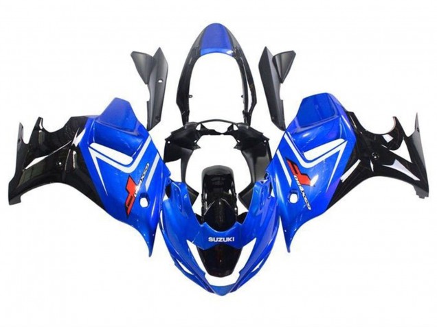 Erschwingliche Suzuki GSX650F Motorrad Verkleidung 2008-2013 - Blau Weiss Glanzendes Schwarz