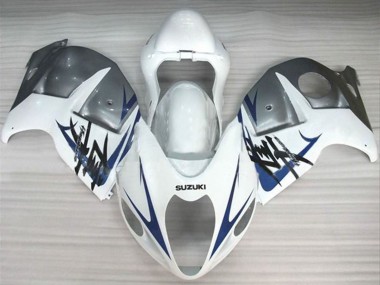 Erschwingliche Suzuki GSXR1000 Motorrad Verkleidung 1996-2007 - Weiss Silber Blau