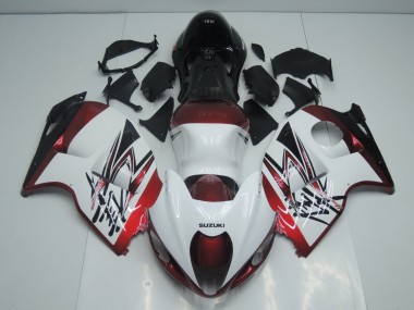 Erschwingliche Suzuki GSXR1000 Motorrad Verkleidung 1996-2007 - Weiss Bonbon Rot Schwarz