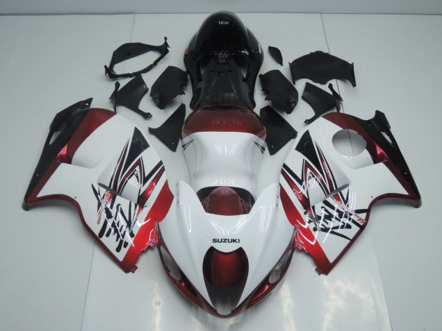 Erschwingliche Suzuki GSXR 1300 Hayabusa Motorrad Verkleidung 1996-2007 - Weiss Bonbon Rot Schwarz