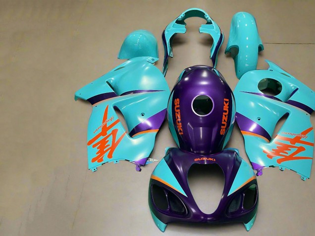 Erschwingliche Suzuki GSXR 1300 Hayabusa Motorrad Verkleidung 1996-2007 - Matt Lila Orange Blau