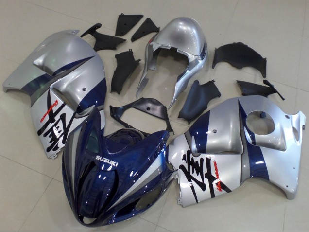 Erschwingliche Suzuki GSXR 1300 Hayabusa Motorrad Verkleidung 1996-2007 - Silber Dunkel Blau
