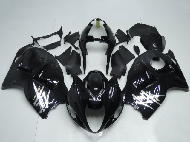Erschwingliche Suzuki GSXR 1300 Hayabusa Motorrad Verkleidung 1996-2007 - Glanzendes Schwarz Weiss Aufkleber
