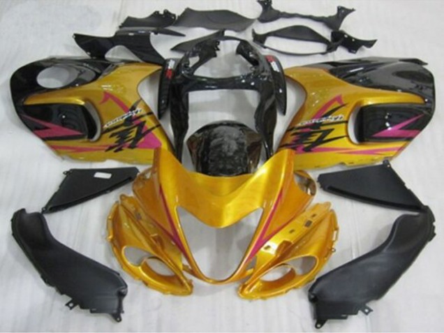 Erschwingliche Suzuki GSXR 1300 Hayabusa Motorrad Verkleidung 1996-2007 - Gold Schwarz Rosa