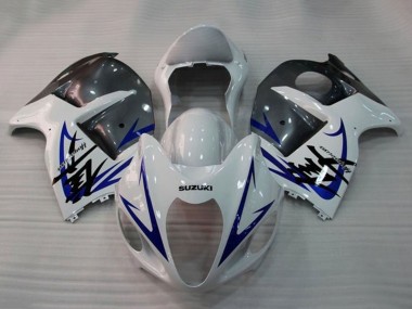 Erschwingliche Suzuki GSXR 1300 Hayabusa Motorrad Verkleidung 2008-2020 - Weiss Blau Grau