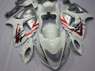 Erschwingliche Suzuki GSXR 1300 Hayabusa Motorrad Verkleidung 2008-2020 - Weiss Rot Silber