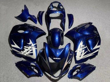 Erschwingliche Suzuki GSXR 1300 Hayabusa Motorrad Verkleidung 2008-2020 - Navy Blau Weiss Grau