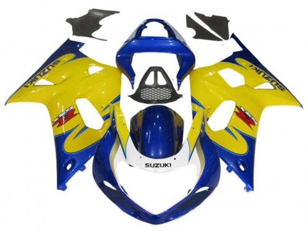 Erschwingliche Suzuki GSXR1000 Motorrad Verkleidung 2000-2002 - Gelb Blau Tribal
