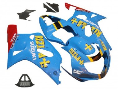 Erschwingliche Suzuki GSXR1000 Motorrad Verkleidung 2000-2002 - Blau Gelb Rot Rizla