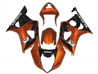 Erschwingliche Suzuki GSXR 1000 Motorrad Verkleidung 2003-2004 - Orange Schwarz Weiss
