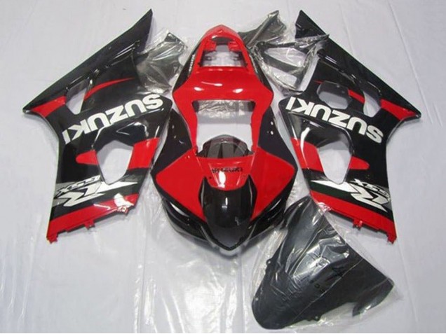 Erschwingliche Suzuki GSXR 1000 Motorrad Verkleidung 2003-2004 - Rot Schwarz Silber