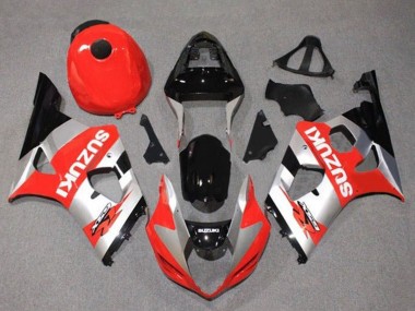 Erschwingliche Suzuki GSXR 1000 Motorrad Verkleidung 2003-2004 - Rot Silber Schwarz