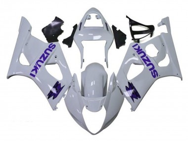Erschwingliche Suzuki GSXR 1000 Motorrad Verkleidung 2003-2004 - Weiss Lila