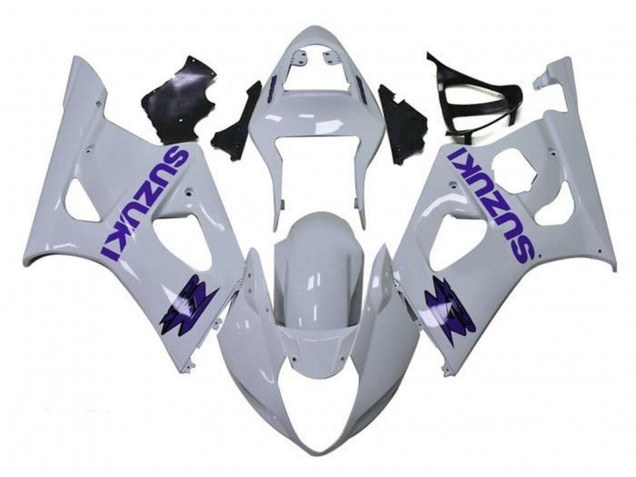 Erschwingliche Suzuki GSXR 1000 Motorrad Verkleidung 2003-2004 - Weiss Lila