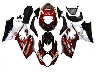 Erschwingliche Suzuki GSXR 1000 Motorrad Verkleidung 2005-2006 - Schwarz Rot Weiss Gold
