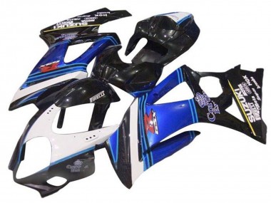 Erschwingliche Suzuki GSXR 1000 Motorrad Verkleidung 2005-2006 - Glanzendes Schwarz Blau Weiss Corona