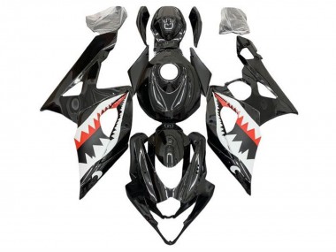Erschwingliche Suzuki GSXR 1000 Motorrad Verkleidung 2005-2006 - Schwarz Weiss Rot Hai