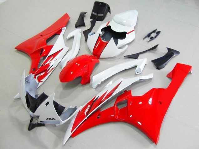 Erschwingliche Yamaha YZF R6 Motorrad Verkleidung 2006-2007 - Weiss Rot