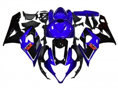 Erschwingliche Suzuki GSXR 1000 Motorrad Verkleidung 2005-2006 - Blau Schwarz Weiss Streifen
