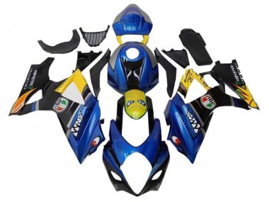 Erschwingliche Suzuki GSXR 1000 Motorrad Verkleidung 2005-2006 - Blau Gelb Schwarz Hai