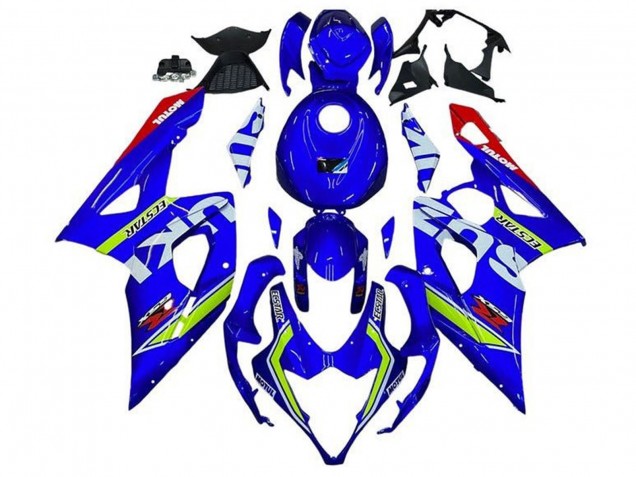 Erschwingliche Suzuki GSXR 1000 Motorrad Verkleidung 2005-2006 - Blau Grun Weiss Rot