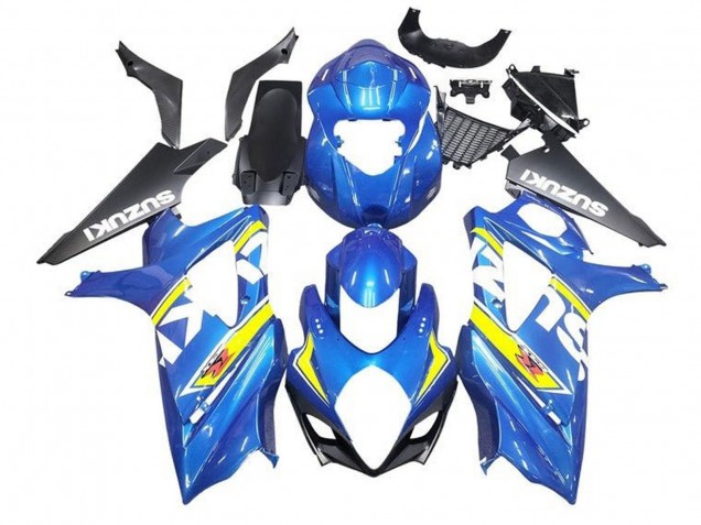 Erschwingliche Suzuki GSXR 1000 Motorrad Verkleidung 2005-2006 - Blau Gelb Weiss Schwarz