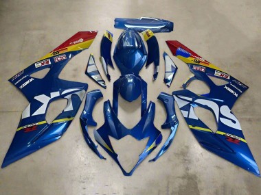 Erschwingliche Suzuki GSXR 1000 Motorrad Verkleidung 2005-2006 - Blau Weiss Gelb Rot