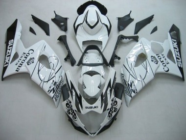 Erschwingliche Suzuki GSXR 1000 Motorrad Verkleidung 2005-2006 - Weiss Schwarz Alstare Corona