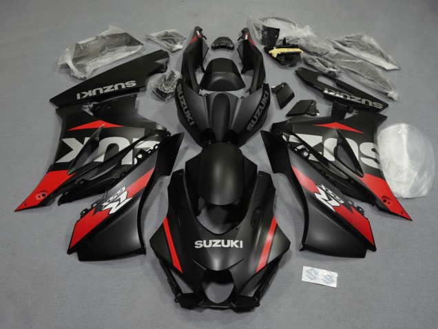 Erschwingliche Suzuki GSXR1000 Motorrad Verkleidung 2017-2024 - Matt Schwarz Rot Grau Weiss