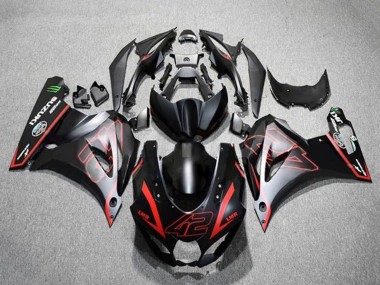 Erschwingliche Suzuki GSXR1000 Motorrad Verkleidung 2017-2024 - Matt Schwarz Rot 42