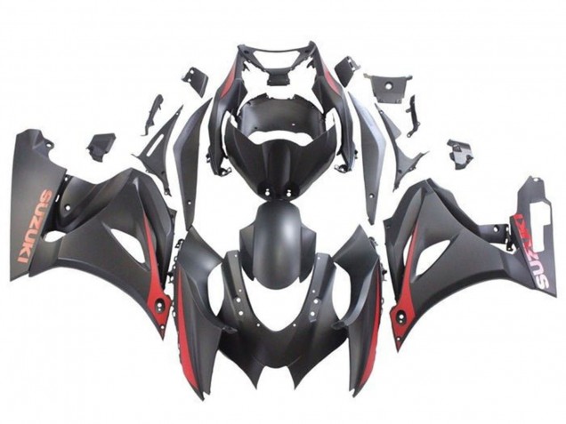 Erschwingliche Suzuki GSXR1000 Motorrad Verkleidung 2017-2024 - Matt Schwarz Matt Rot