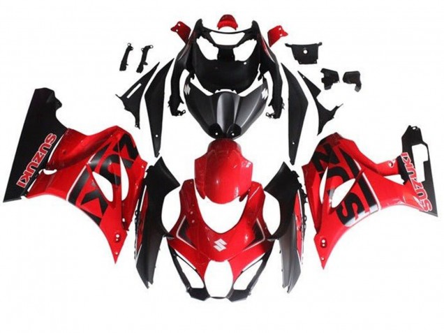 Erschwingliche Suzuki GSXR1000 Motorrad Verkleidung 2017-2024 - Rot Schwarz