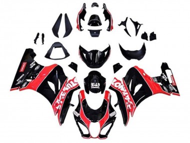 Erschwingliche Suzuki GSXR1000 Motorrad Verkleidung 2017-2024 - Glanzendes Schwarz Rot Weiss PinStreifen