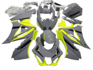 Erschwingliche Suzuki GSXR1000 Motorrad Verkleidung 2017-2024 - Grau Gelb Schwarz
