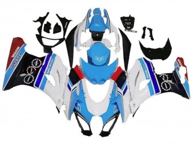 Erschwingliche Suzuki GSXR1000 Motorrad Verkleidung 2017-2024 - Weiss Blau Streifen Rot
