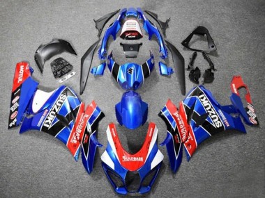 Erschwingliche Suzuki GSXR1000 Motorrad Verkleidung 2017-2024 - Blau Rot Weiss Schwarz