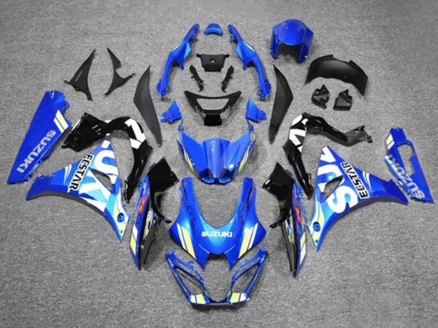 Erschwingliche Suzuki GSXR1000 Motorrad Verkleidung 2017-2024 - Blau Weiss Ecstar