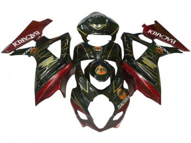 Erschwingliche Suzuki GSXR 1000 Motorrad Verkleidung 2007-2008 - Schwarz Rot Grun