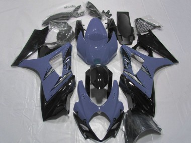 Erschwingliche Suzuki GSXR 1000 Motorrad Verkleidung 2007-2008 - Silber Blau Glanzendes Schwarz