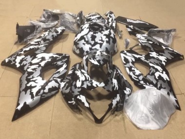 Erschwingliche Suzuki GSXR 1000 Motorrad Verkleidung 2007-2008 - Schwarz Weiss Grau Camouflage