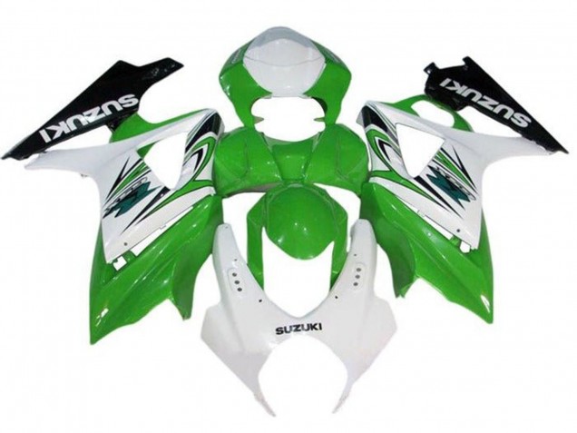 Erschwingliche Suzuki GSXR 1000 Motorrad Verkleidung 2007-2008 - Weiss Grun Schwarz