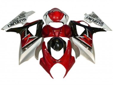 Erschwingliche Suzuki GSXR 1000 Motorrad Verkleidung 2007-2008 - Rot Schwarz Silber